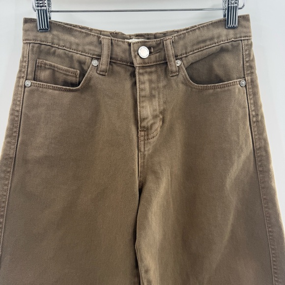 OAT New York Brown Barrel Jeans High Rise Cropped Balloon Leg Size 0 / 25 - Picture 3 of 6